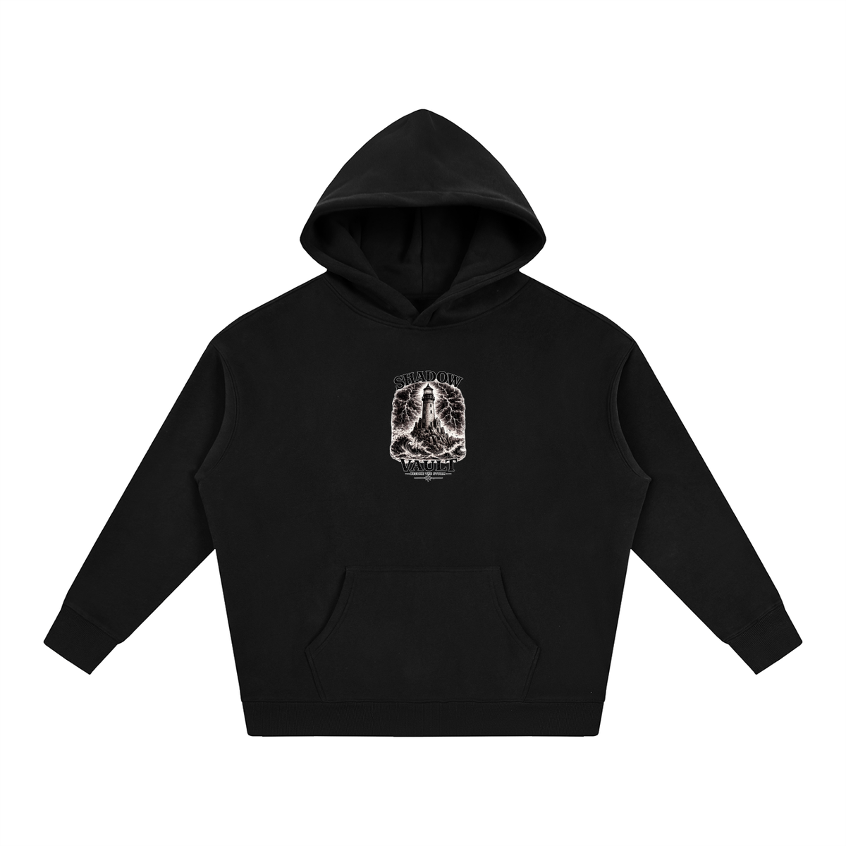 Oversize Fleeced Hoodie, Lighthouse become the storm