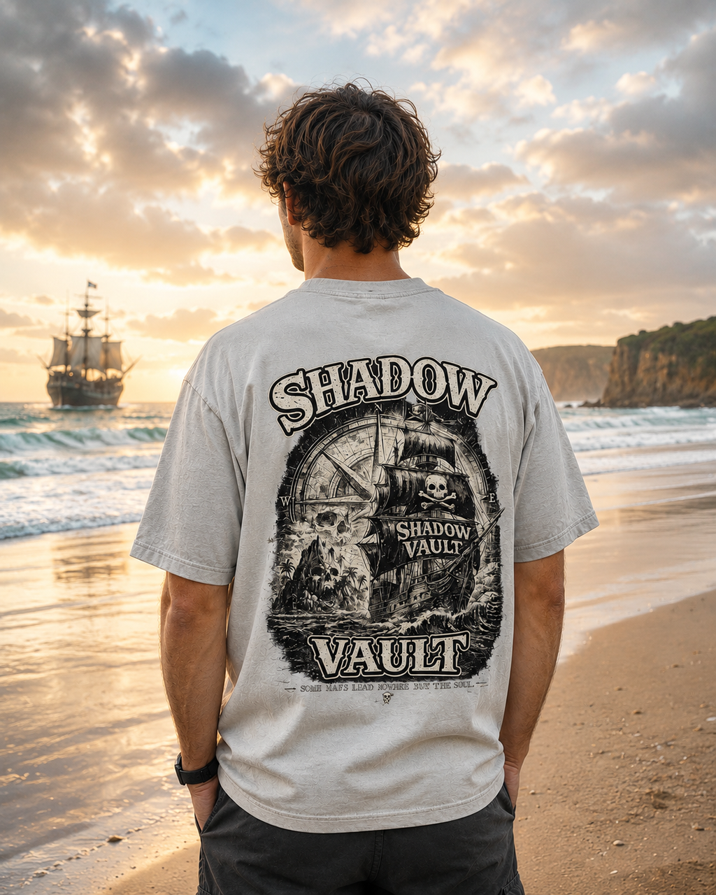 Snow Washed Oversized Cotton T-Shirt