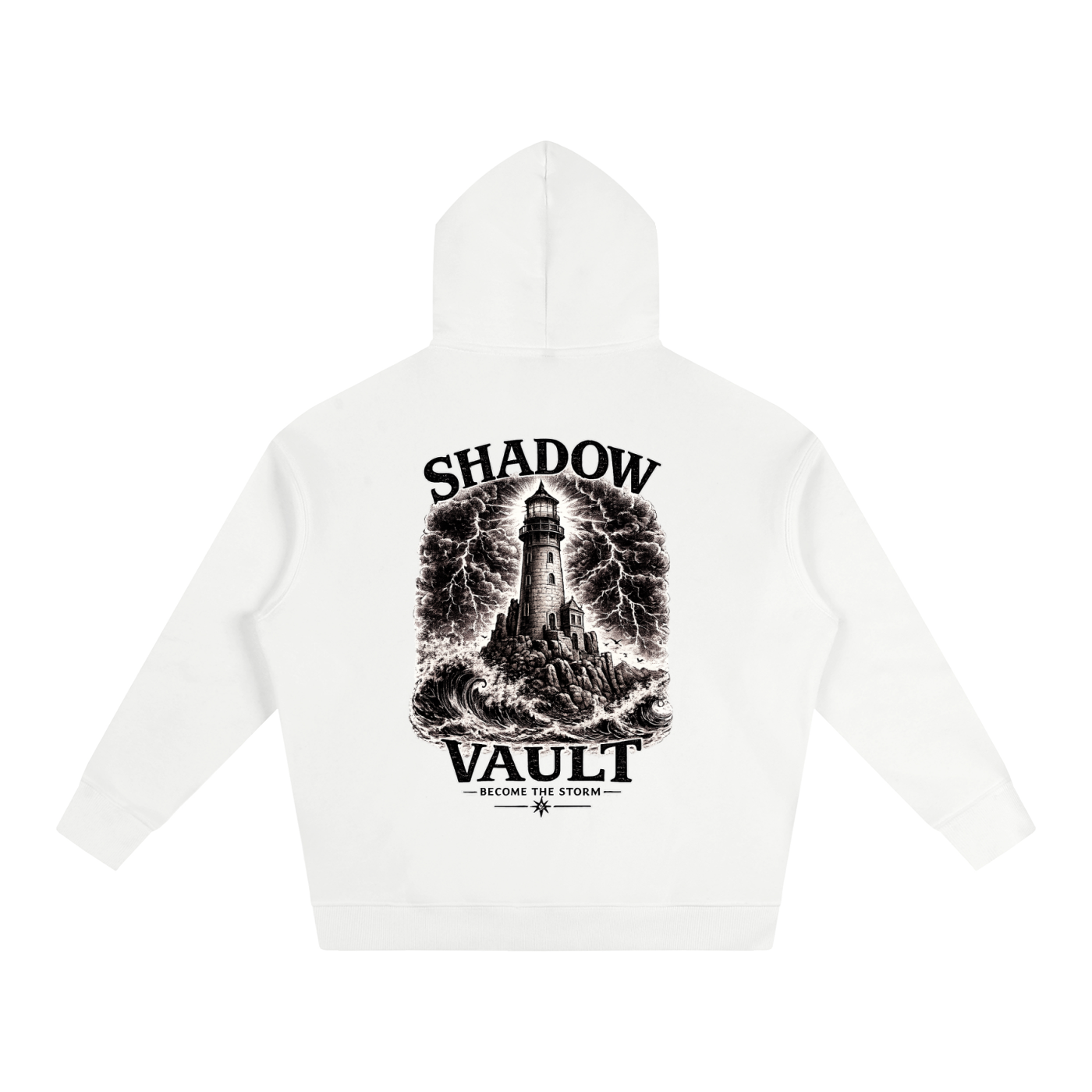 Oversize Fleeced Hoodie, Lighthouse become the storm
