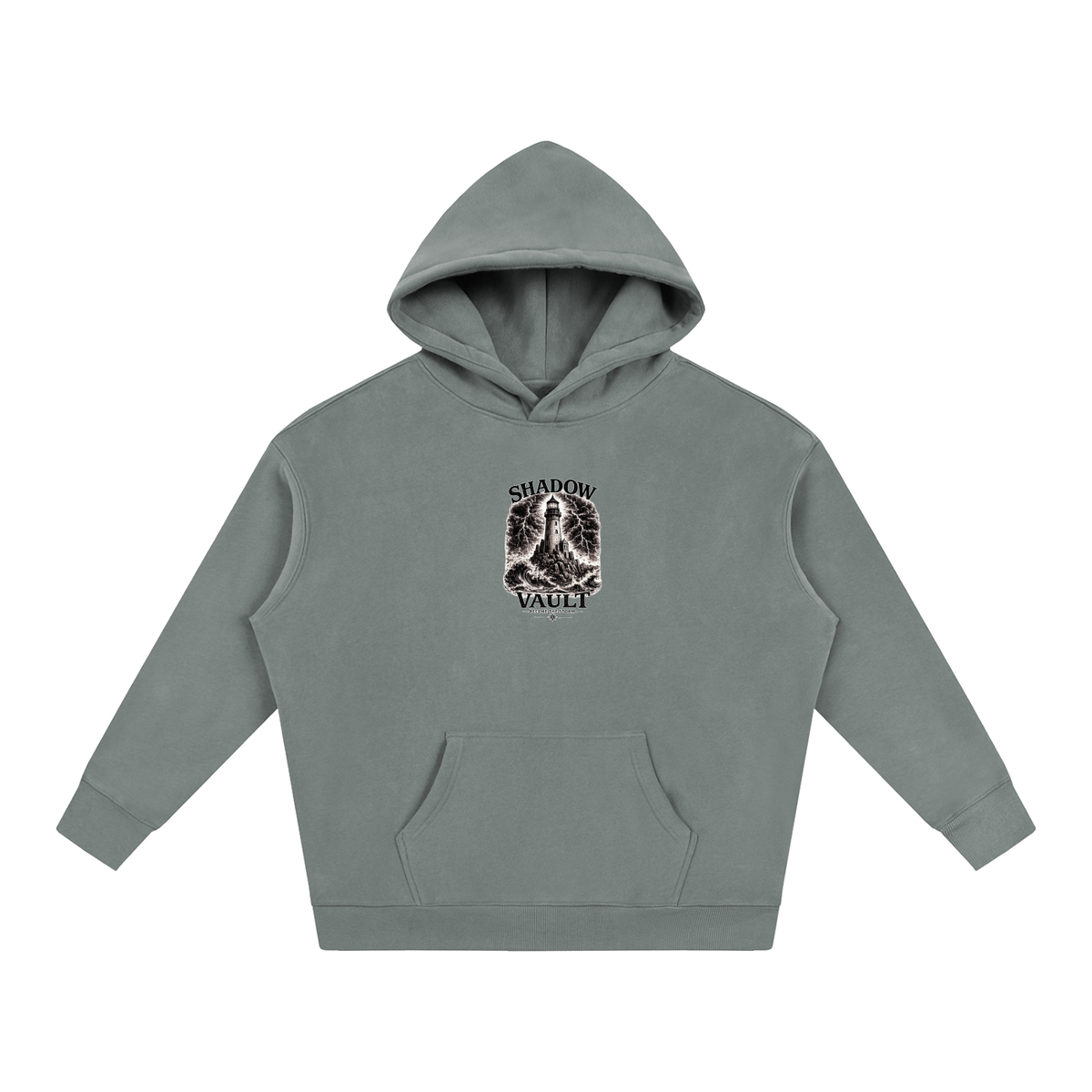 Oversize Fleeced Hoodie, Lighthouse become the storm